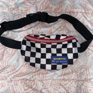 Black and white checkered fanny pack